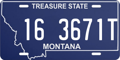 MT license plate 163671T