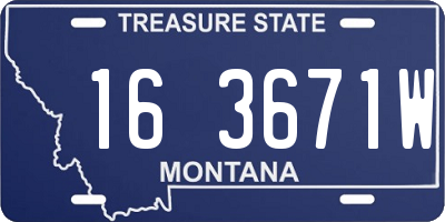 MT license plate 163671W