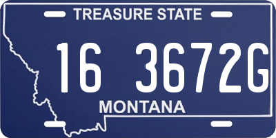 MT license plate 163672G