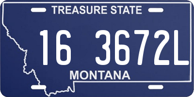 MT license plate 163672L