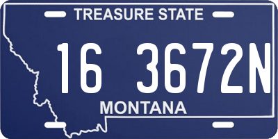 MT license plate 163672N