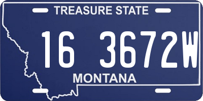 MT license plate 163672W
