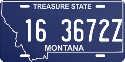 MT license plate 163672Z