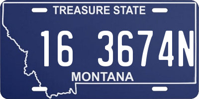 MT license plate 163674N