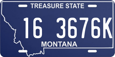 MT license plate 163676K