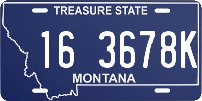MT license plate 163678K