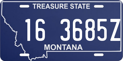 MT license plate 163685Z