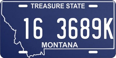 MT license plate 163689K
