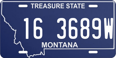 MT license plate 163689W