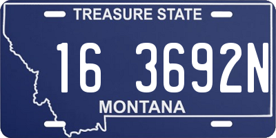 MT license plate 163692N