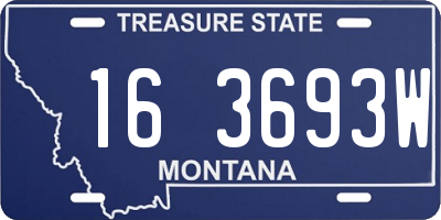 MT license plate 163693W