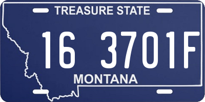MT license plate 163701F