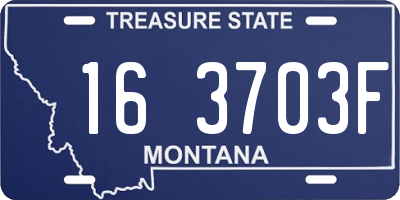 MT license plate 163703F