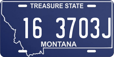 MT license plate 163703J