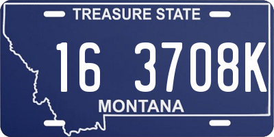MT license plate 163708K