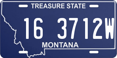 MT license plate 163712W