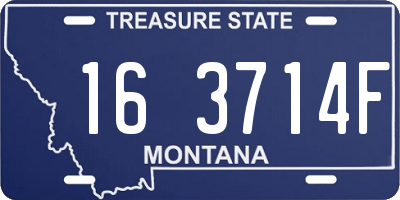 MT license plate 163714F