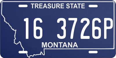 MT license plate 163726P