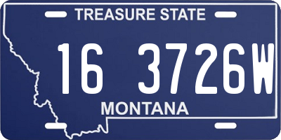 MT license plate 163726W