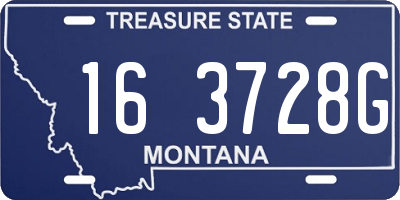 MT license plate 163728G