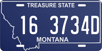 MT license plate 163734D