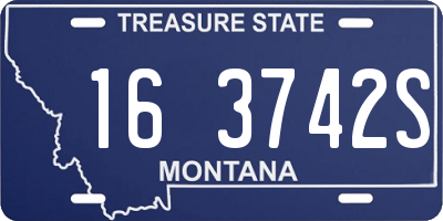 MT license plate 163742S