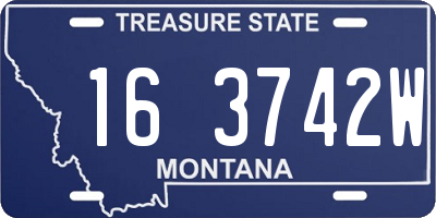 MT license plate 163742W