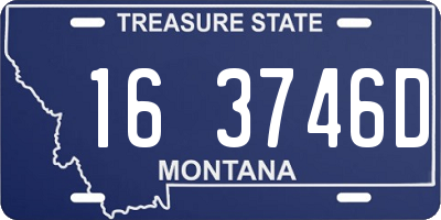 MT license plate 163746D