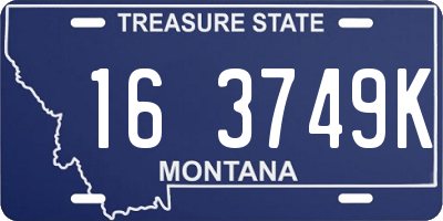 MT license plate 163749K