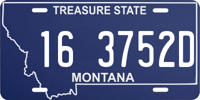 MT license plate 163752D
