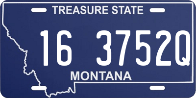 MT license plate 163752Q