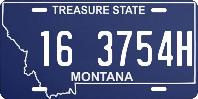 MT license plate 163754H