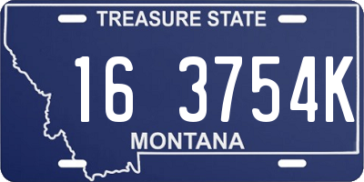 MT license plate 163754K