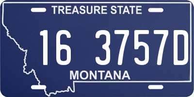 MT license plate 163757D