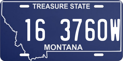 MT license plate 163760W