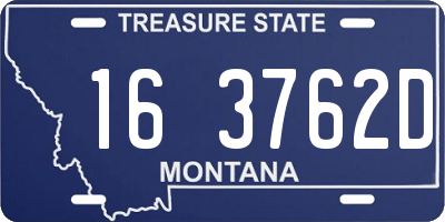 MT license plate 163762D