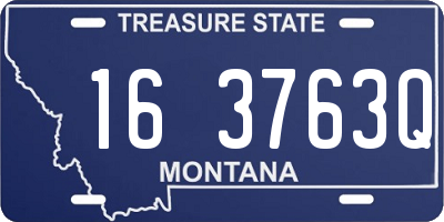 MT license plate 163763Q