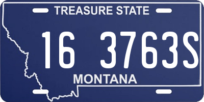 MT license plate 163763S