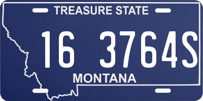MT license plate 163764S