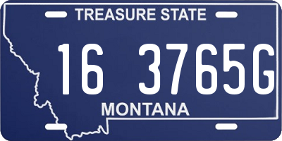 MT license plate 163765G