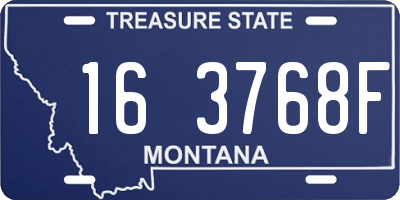 MT license plate 163768F