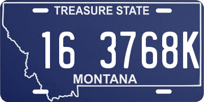 MT license plate 163768K