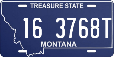 MT license plate 163768T