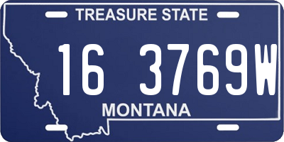 MT license plate 163769W