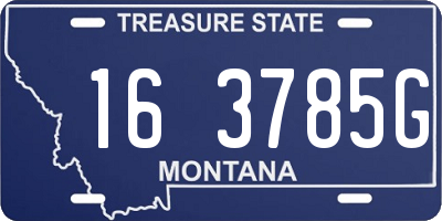 MT license plate 163785G
