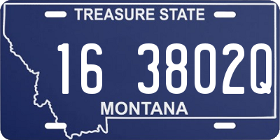 MT license plate 163802Q