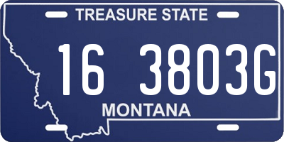 MT license plate 163803G