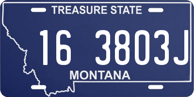 MT license plate 163803J