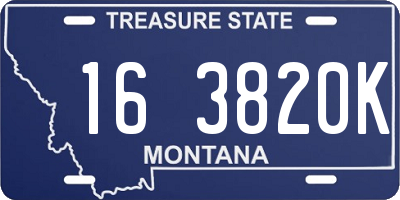 MT license plate 163820K
