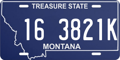 MT license plate 163821K